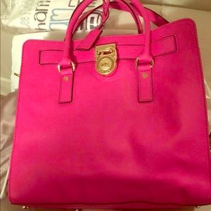 Michael Kors  tote leather, hot pink, brand new